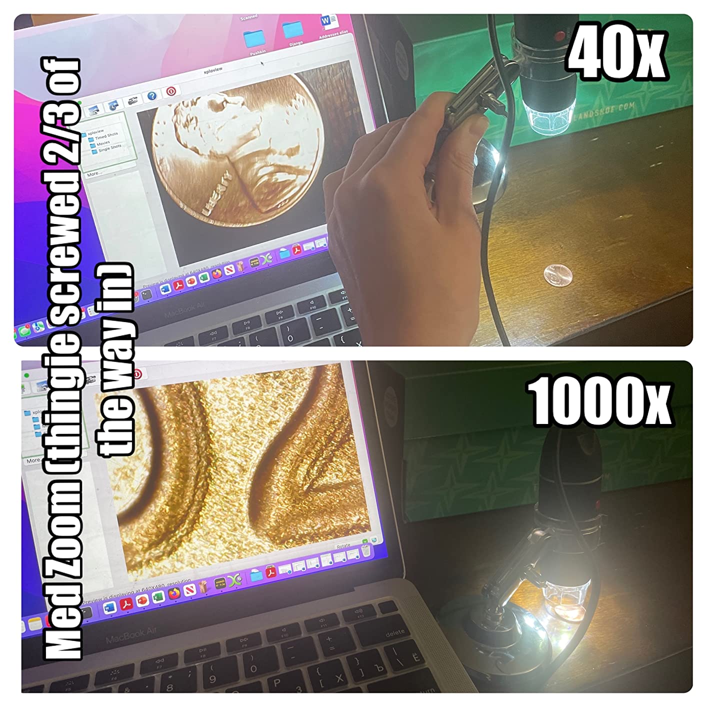 USB Digital Microscope 40X to 1000X, 8 LED Magnification Endoscope Camera with Carrying Case & Metal Stand, Compatible for Android Windows 7 8 10 11 Linux Mac (Not for iPhone/iPad) customer photo 1