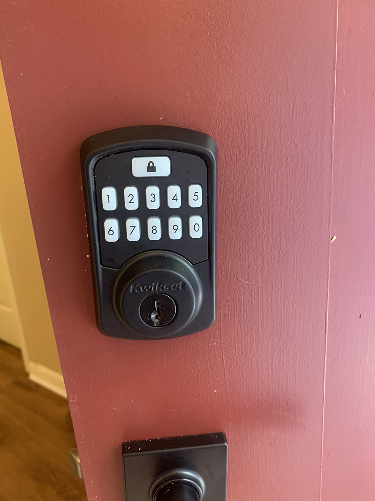 Kwikset 99420-003 Aura Bluetooth Programmable Keypad Door Lock Deadbolt Featuring SmartKey Security, Iron Black customer photo 1