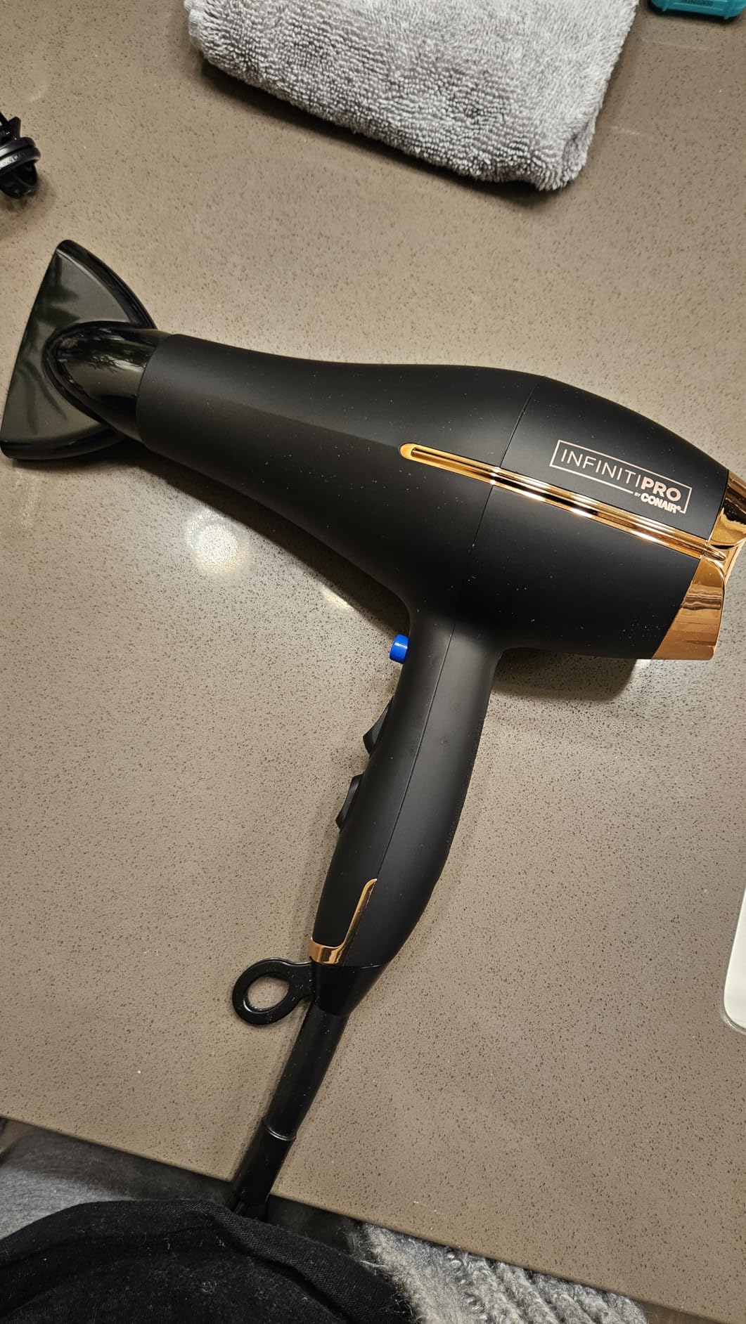 Conair InfinitiPRO Hair Dryer with Diffuser & Concentrator, 1875W, Black customer photo 1