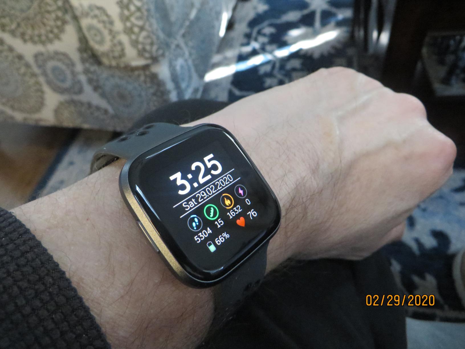 Fitbit Versa 2 Health and Fitness Smartwatch with Heart Rate, Music, Alexa Built-in, Sleep and Swim Tracking, Bordeaux/Copper Rose, One Size (S and L Bands Included) customer photo 1