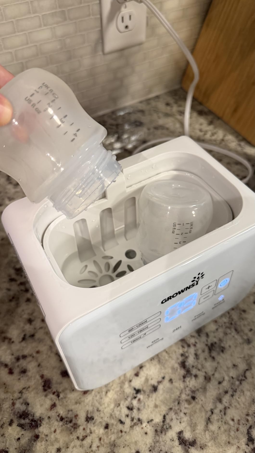GROWNSY Fast Double Baby Bottle Warmer for Breastmilk & Formula, White customer photo 1