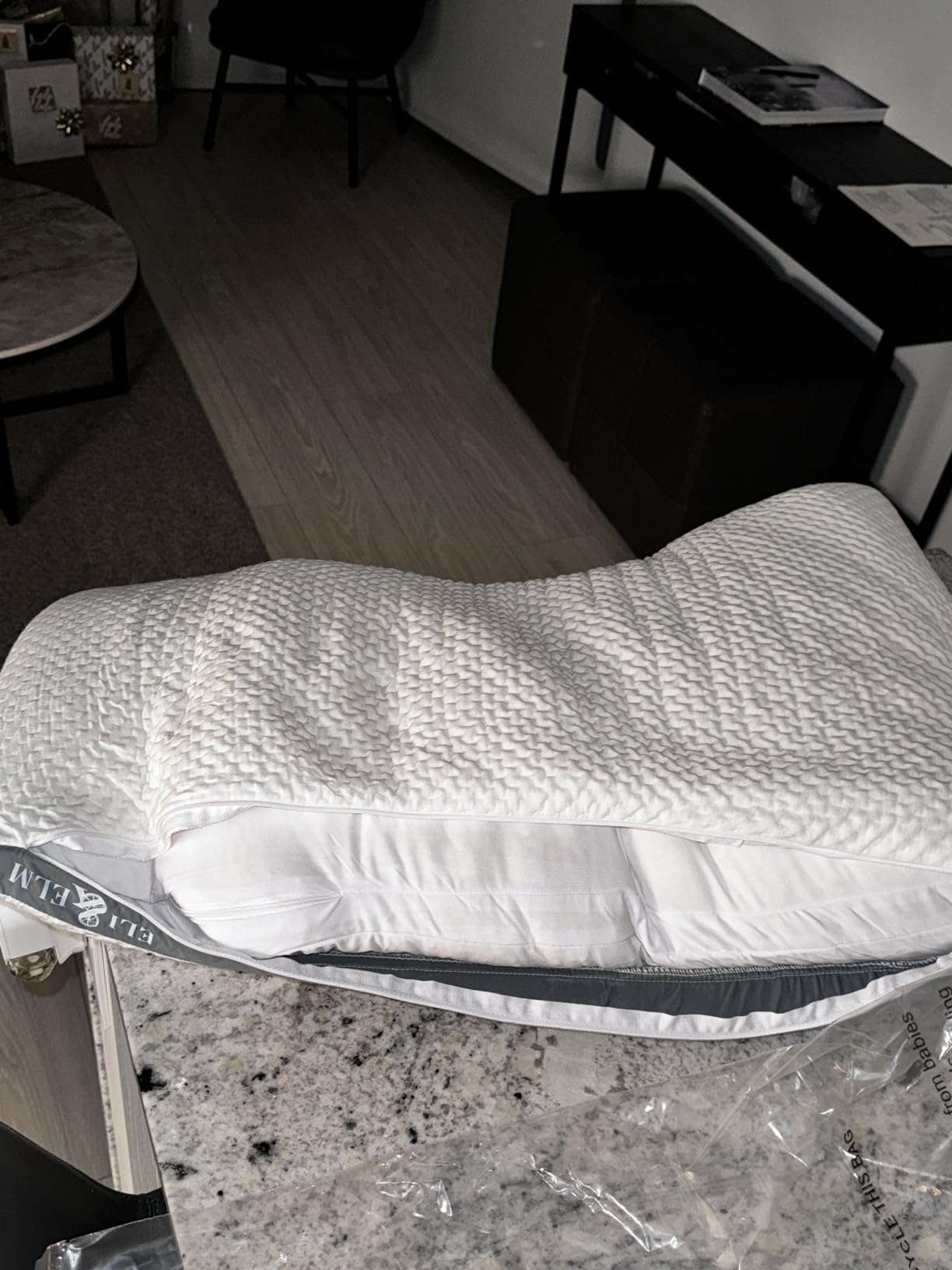Eli & Elm Best Ergonomic Side Sleeper Pillow for Neck Pain. Supportive Cooling Latex Fill with Luxury Breathable Cover. U-Shape Contoured Design. Queen Size Bed Pillow - 17
