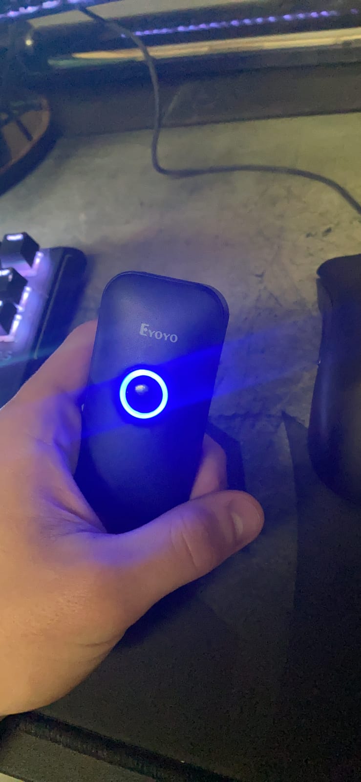 Eyoyo Mini 1D Bluetooth Barcode Scanner | 3-in-1 Bluetooth & USB Wired & 2.4G Wireless, Portable Bar Code Reader, Work with Windows, Android, iOS, Tablets or Computers customer photo 1