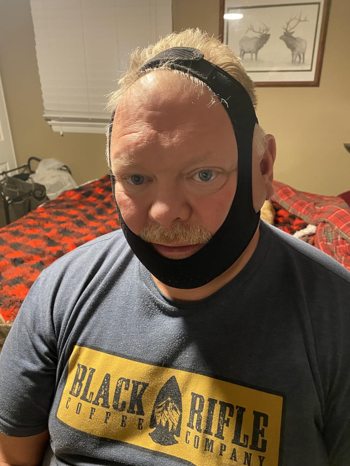Forzacx Anti Snore Chin Strap - Breathable Chin Strap Snoring Solution, Effectively Reduce Snoring, Non-Stick Hair, Don't Fade - Black customer photo 1