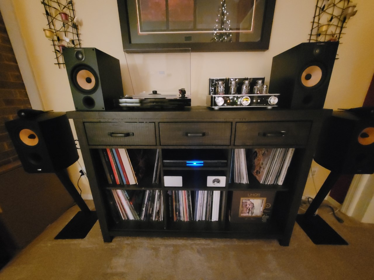 R8 KT88 x4 Tube Amplifier Hi-Fi Integrated Vacuum Tube Amp with Headphone Output KT88，EL34 Replaceable (Black) customer photo 2