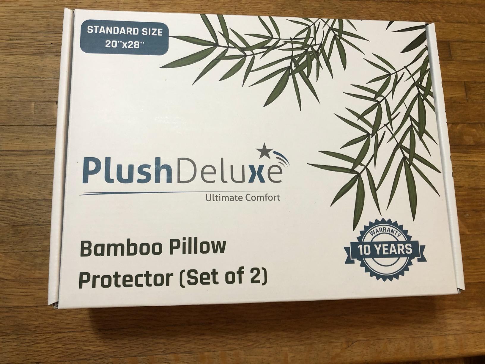 Premium Waterproof Pillow Protector Covers - Viscose Made from Bamboo - Allergy, Dust, and Mite Proof Zippered Pillowcase, Set of 2 Queen Size customer photo 1