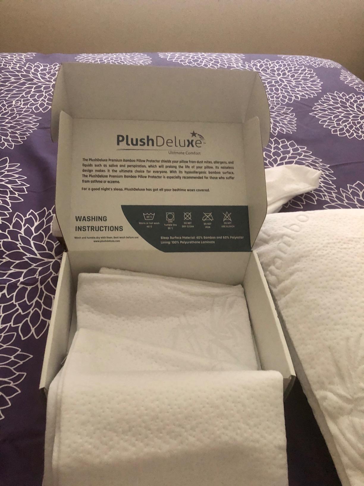 Premium Waterproof Pillow Protector Covers - Viscose Made from Bamboo - Allergy, Dust, and Mite Proof Zippered Pillowcase, Set of 2 Queen Size customer photo 2