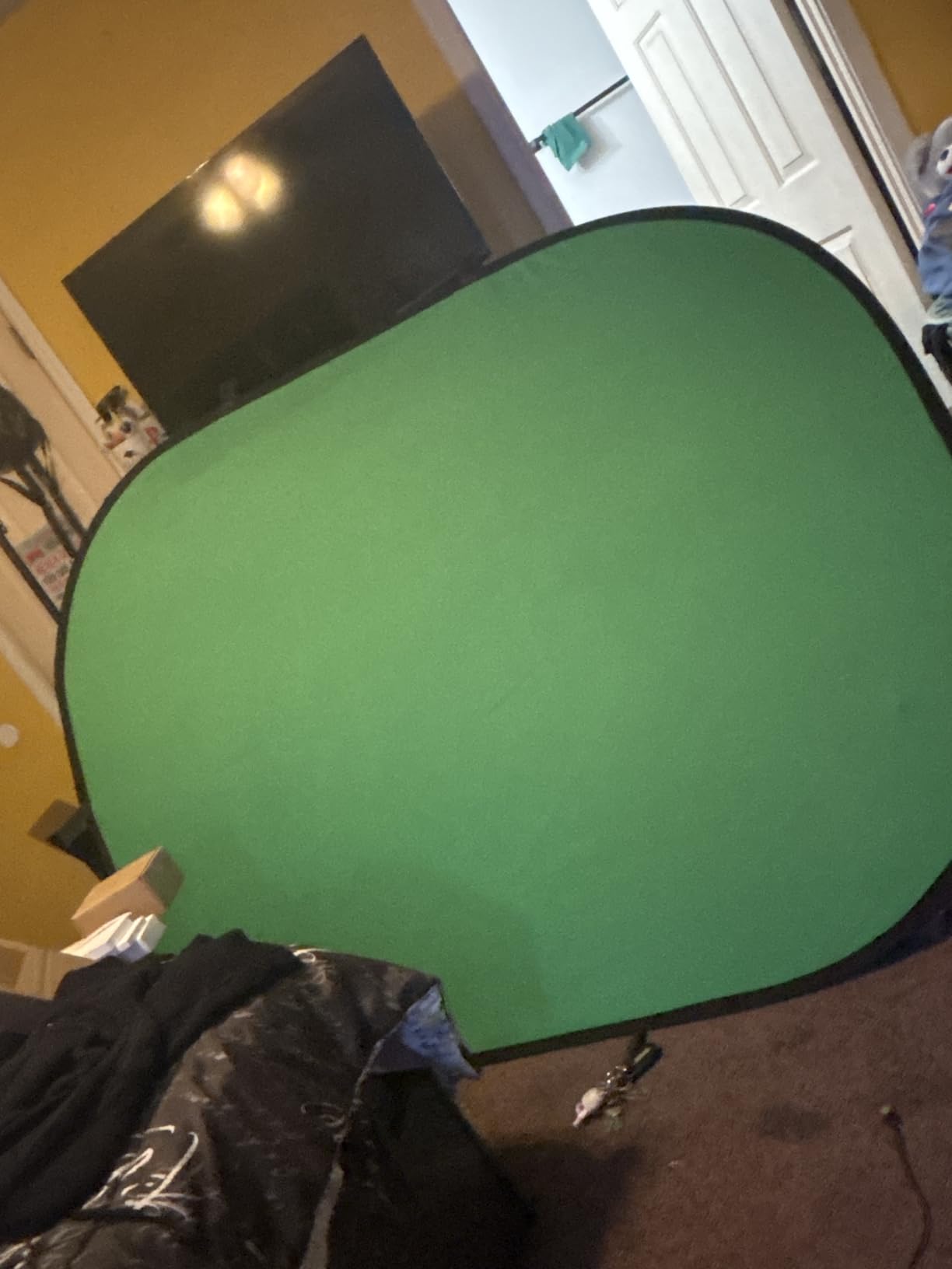 Neewer 5x7ft/1.5x2m Chromakey Foldable Backdrop with Stand 8.5ft/2.6m, 2-in-1 Reversible Black White Green Background Panel for Photography Studio, Live Streaming, Video Calls, Games customer photo 2
