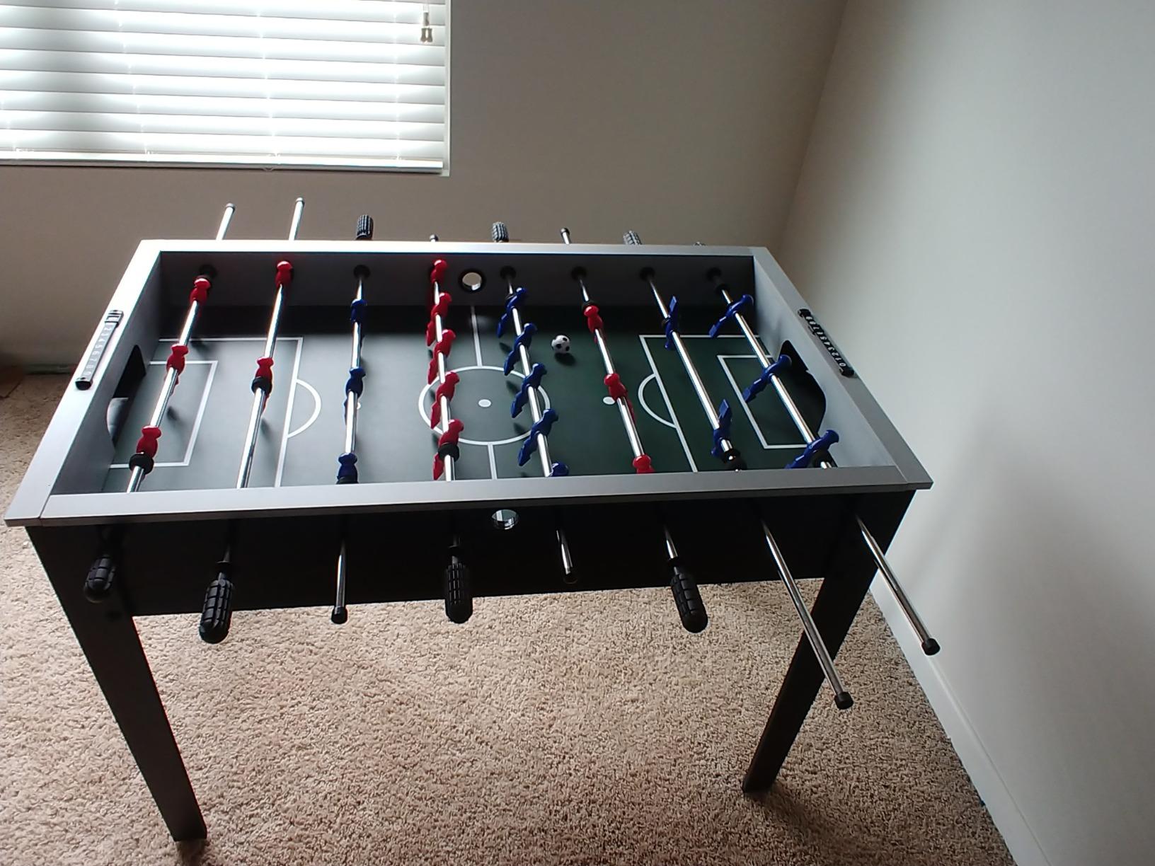 GIANTEX 48'' Foosball Table, Wooden Soccer Table Game w/Footballs, Suit for 4 Players, Competition Size Table Football for Kids, Adults, Football Table for Game Room, Arcades customer photo 2