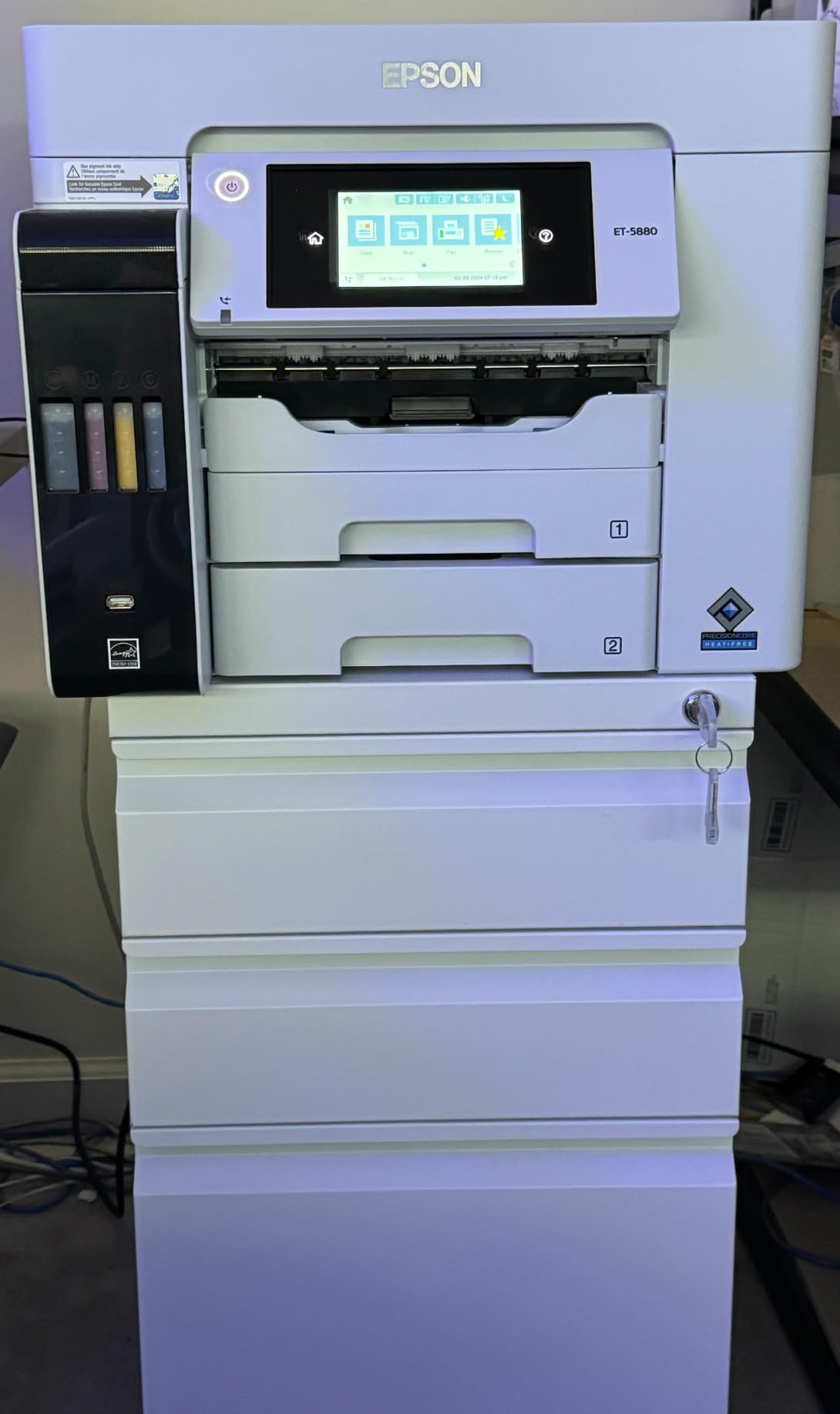 Epson EcoTank Pro ET-5800 Wireless Color All-in-One Supertank Printer with Scanner, Copier, Fax and Ethernet, White customer photo 2