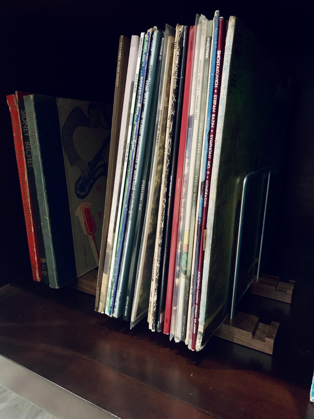 Optage Audio Vinyl Record Storage Holder, 75 LPs, Solid Walnut & Steel customer photo 1