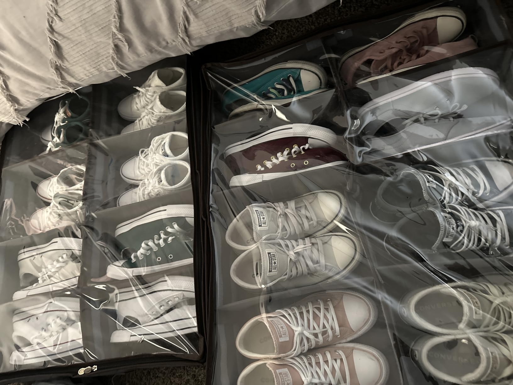 Set of 2, Under Bed Shoe Storage Organizer, Black customer photo 1