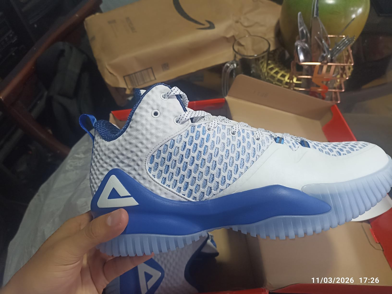 PEAK High Top Mens Basketball Shoes Lou Williams Streetball Master Breathable Outdoor Sneakers Pickleball Shoes Cushioning Shoes for Fitness customer photo 1