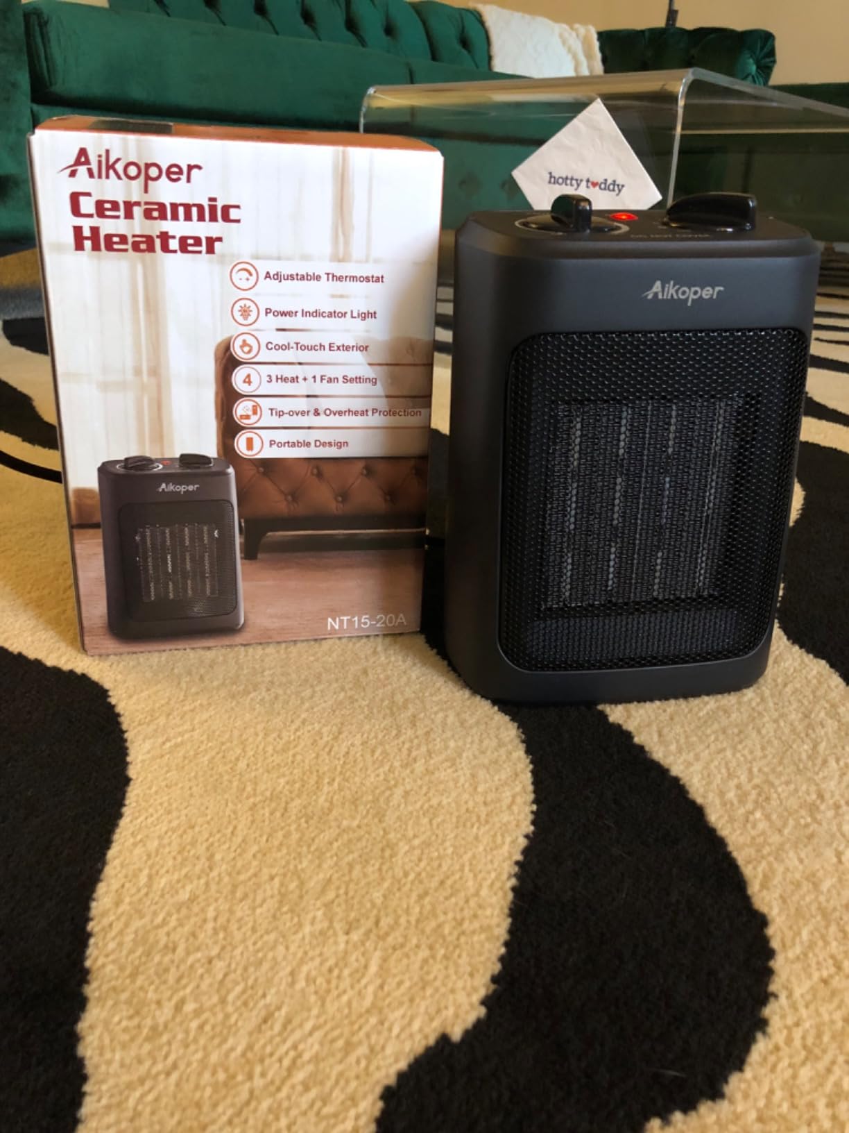 Space Heater, 1500W Electric Heaters Indoor Portable with Thermostat customer photo 2