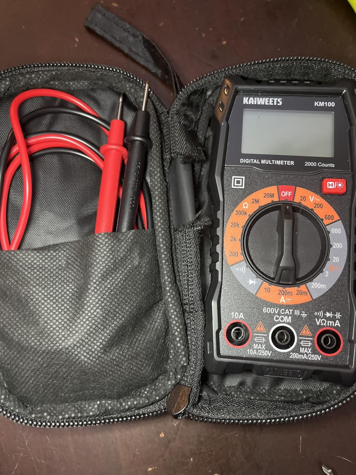 KAIWEETS Digital Multimeter with Case, DC AC Voltmeter, Ohm Volt Amp Test Meter and Continuity Test Diode Voltage Tester for Household Outlet, Automotive Battery Test (Anti-Burn with Double Fuses) customer photo 1