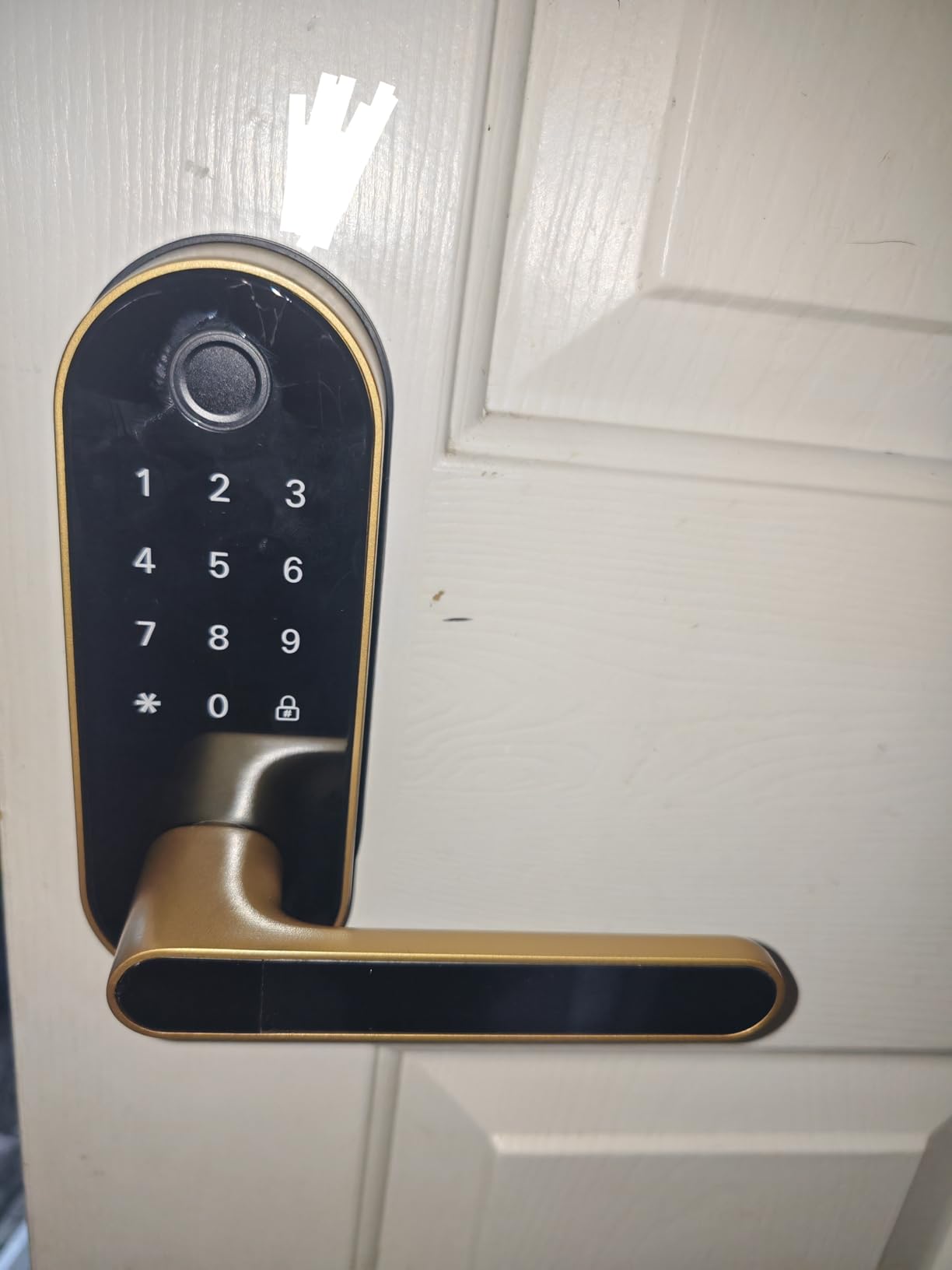 Bluetooth Fingerprint Smart Lock with Handle & Keypad – Fits Most US Doors, DIY Install, Keyless Entry: Code, FOB, Auto-Lock. Ideal for Home, Airbnb, Rental, Kids, Seniors. Alexa & Google Compatible customer photo 2
