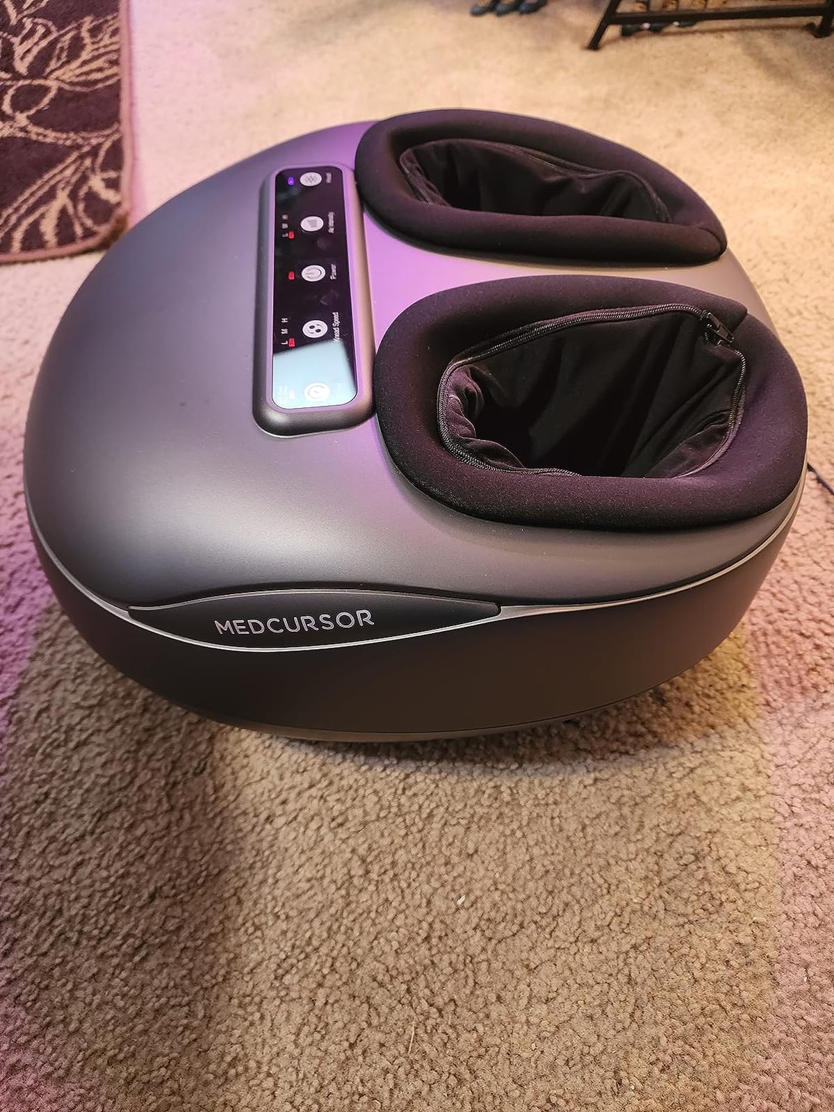 Medcursor Foot Massager with Heat - Shiatsu Feet Massage Machine Delivers Relief for Tired Muscles & Plantar, Deep Kneading Therapy, Multi-Level Settings for Home, Office Use, Size up to 13