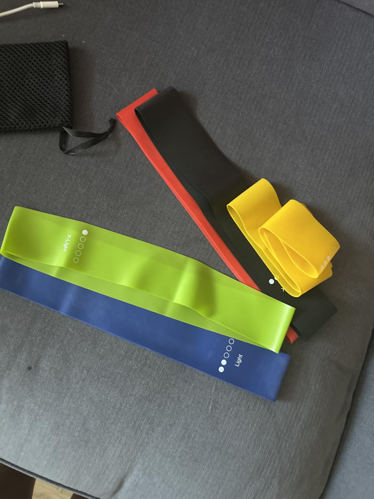 Resistance Bands for Working Out, 5-Pack Elastic Exercise Bands for Strength Training, Stretching, Workout; Home Gym Equipment for Women Men, Pilates Yoga Physical Therapy, Leg Glute Arm Exercise Kit customer photo 2