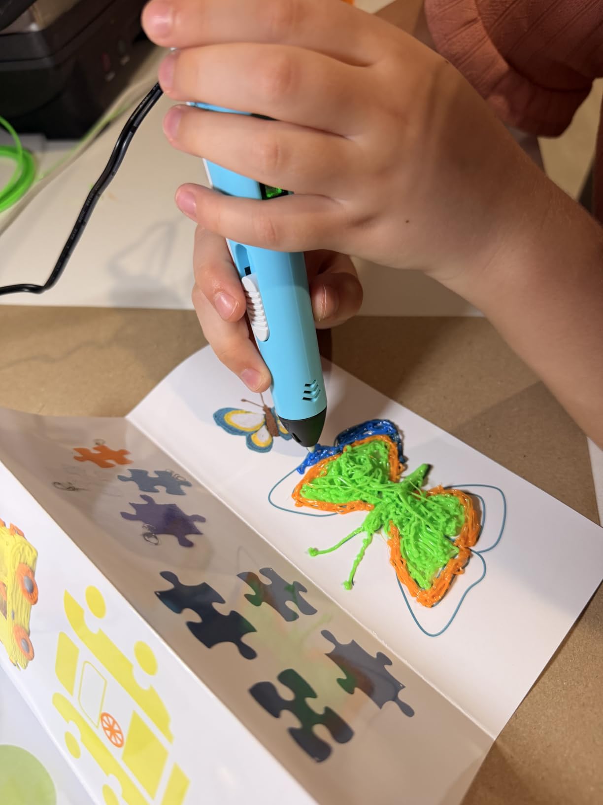 SCRIB3D P1 3D Printing Pen with Display - Includes 3D Pen, 3 Starter Colors of PLA Filament, Stencil Book + Project Guide, and Power Adapter customer photo 2