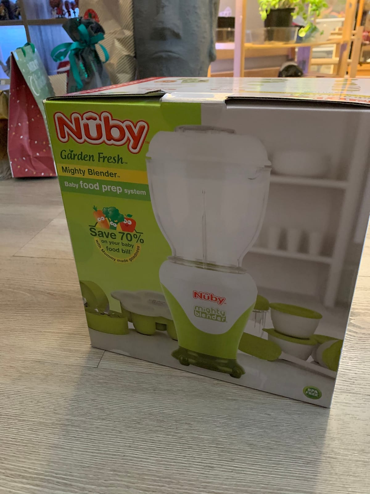 Nuby Mighty Blender with Cookbook - 22-Piece Baby Food Maker Set for Different Baby Weaning Stages - Cool Gray Design customer photo 1