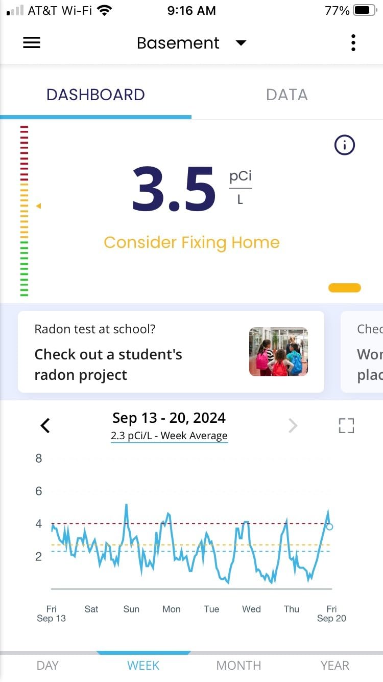 Ecosense Continuous Home Radon Monitor, Wi-Fi Connected, App Enabled, EQ100 customer photo 2