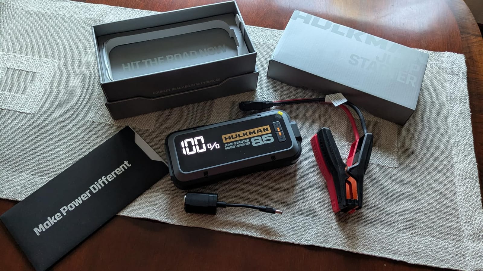 Hulkman Alpha85 Smart Portable Jump Starter, 2000A Battery Booster Pack with LED Display, Flashlight, 74Wh Power Bank & Jumper Cable, 12V Jump Box for up to 8.5L Gas & 6.0L Diesel, Cars, SUVs & Trucks customer photo 2