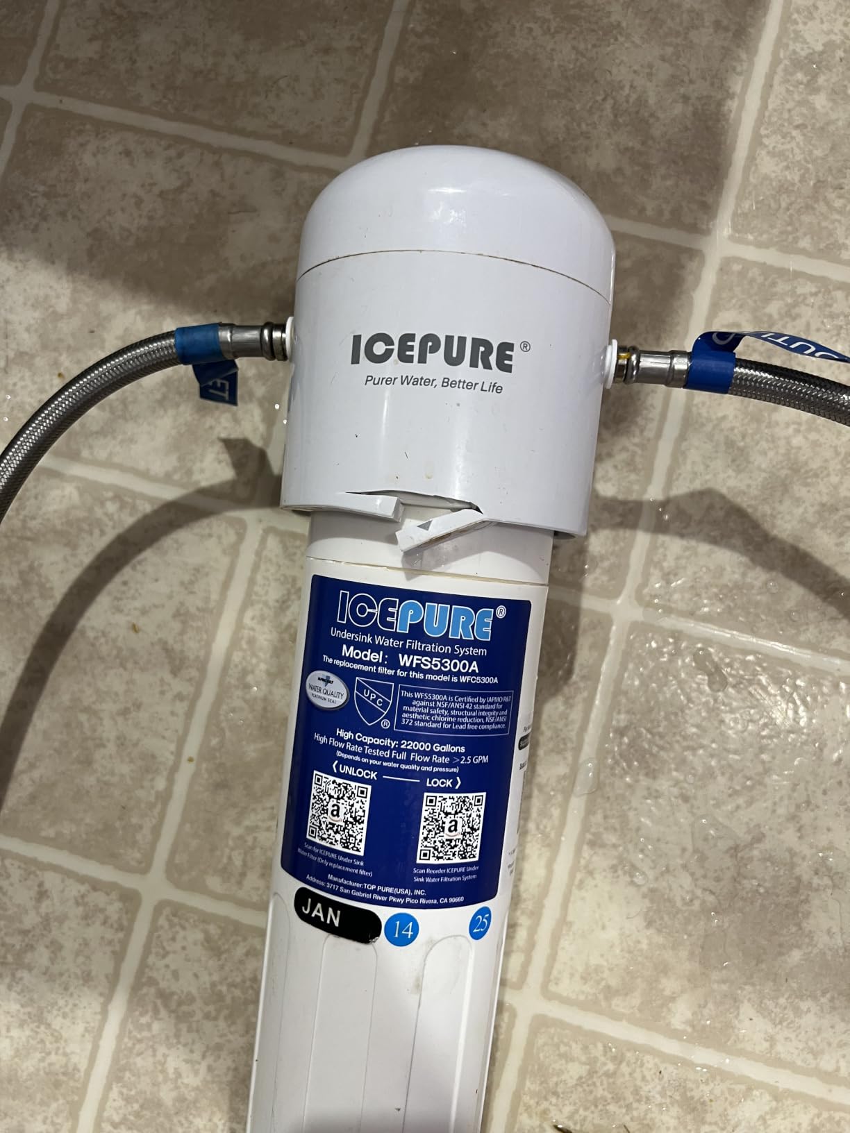ICEPURE Under Sink Water Filter System, 3 Years or 22000 Gallons Ultra High Life NSF/ANSI 42 Certified, Removes Heavy Metals,Chlorine,Direct Connect Under Counter Drinking Water System, USA Tech customer photo 2