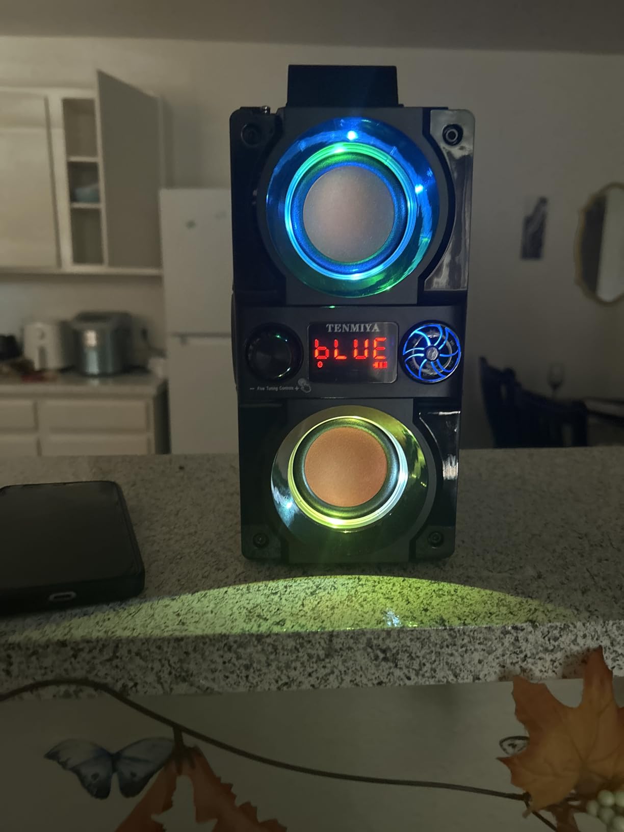 Bluetooth Speaker, 40W (60W Peak) Portable Wireless Speaker with Colorful Lights, Double Subwoofer Heavy Bass, FM Radio, MP3 Player, Bluetooth 5.0, Loud Stereo speakers for Home Outdoor Party Camping customer photo 1