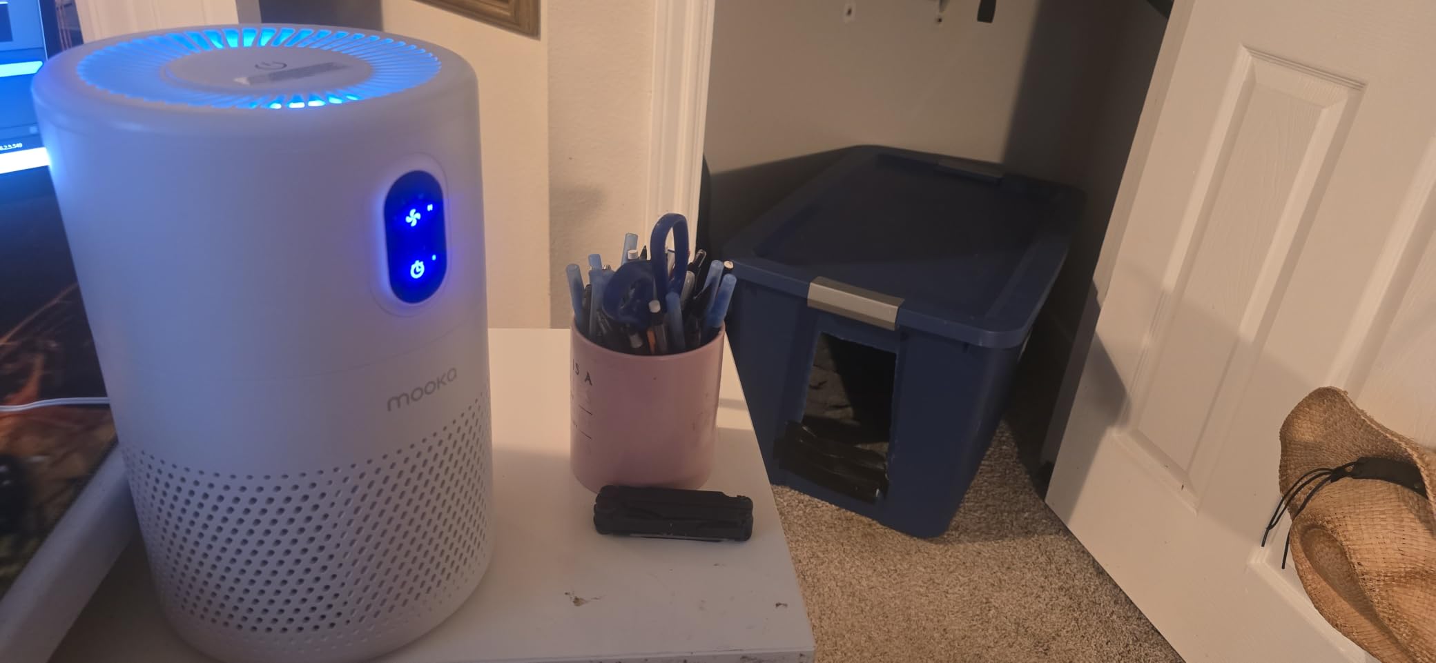 MOOKA Air Purifiers for Home Large Room up to 1076ft², H13 True HEPA Air Filter Cleaner, Odor Eliminator, Remove Smoke Dust Pollen Pet Dander, Night Light, B-D02L White customer photo 1