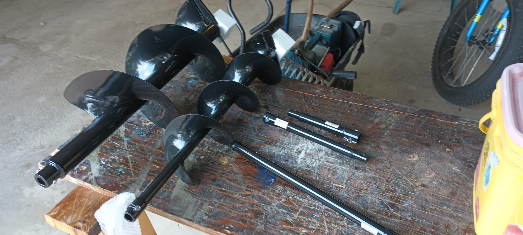 DC HOUSE Post Hole Digger, 52cc 1800W Gas Powered Earth Auger Earth Digger, Auger Post Hole Digger with Two Drill Bit 6