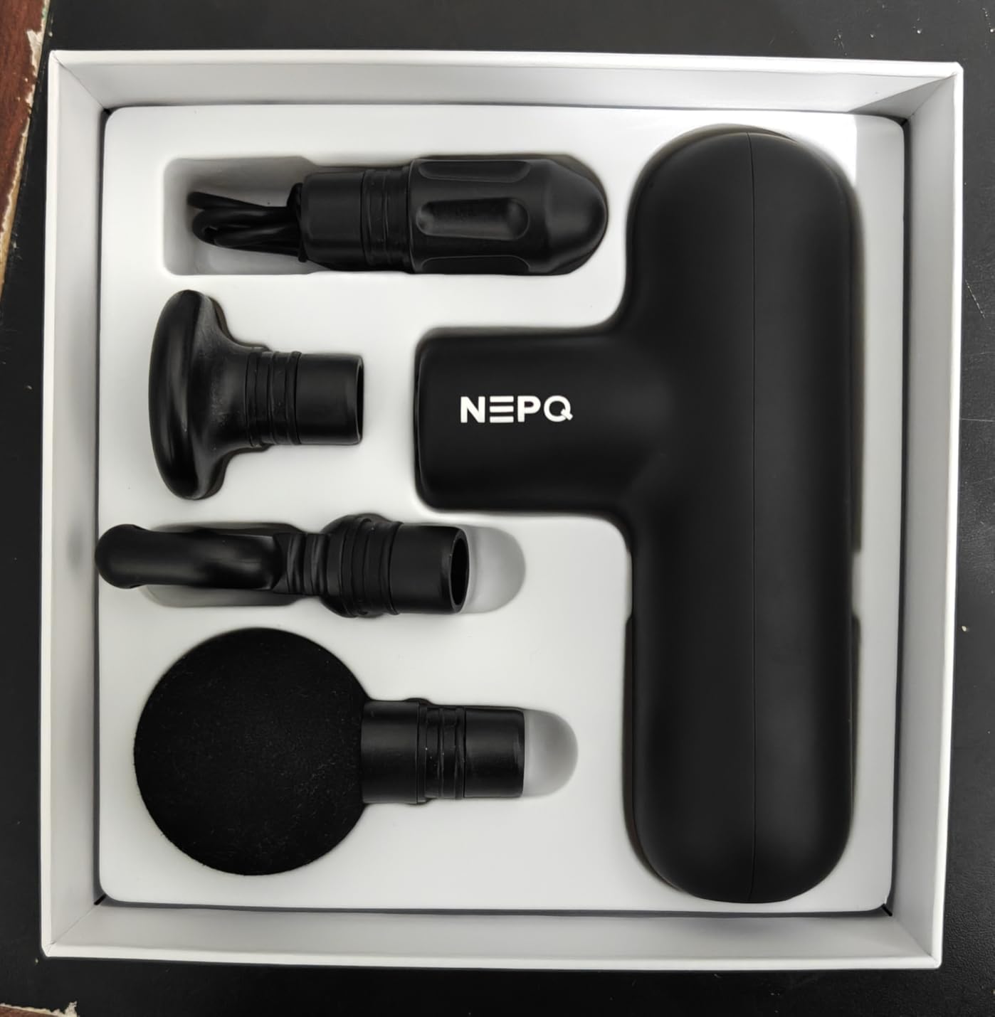 NEPQ Mini Massage Gun, Powerful Fascial Gun Portable Deep Tissue Percussion Muscle Back Head Massager for Pain Relief with 4 Massage Heads High-Intensity Vibration Rechargeable Small Massage Gun customer photo 2