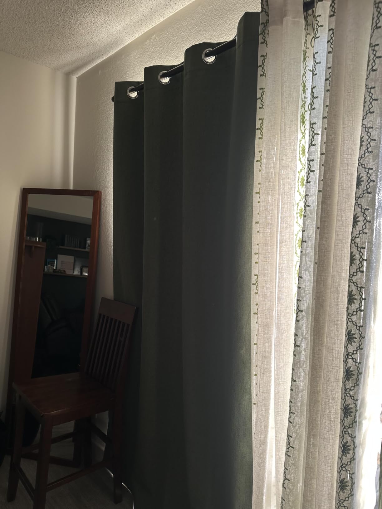 MIULEE 100% Blackout Linen Curtains for Bedroom 52x84 Inches Natural Beige | Room Darkening, Light Blocking, Thermal Insulated, Grommet Top, Linen Textured, Window Curtains for Living Room, 2 Panels customer photo 2