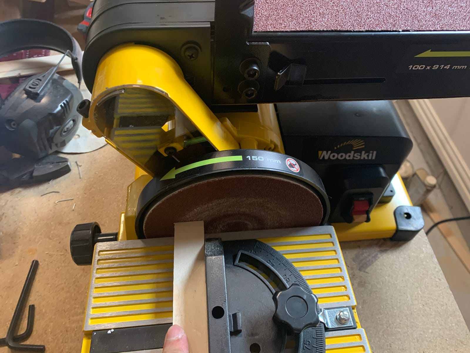 Woodskil 4.3A Belt Disc Sander Combo for Woodworking,4x36