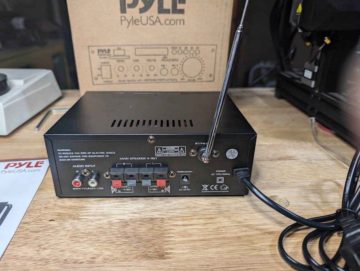 Pyle 200W Stereo Power Amplifier with Bluetooth - Dual Channel Audio Receiver - LED Display - RCA - USB - SD - MIC IN - FM Radio - AUX Input - Perfect for Home & Computer Audio - PDA29BU.5 customer photo 2