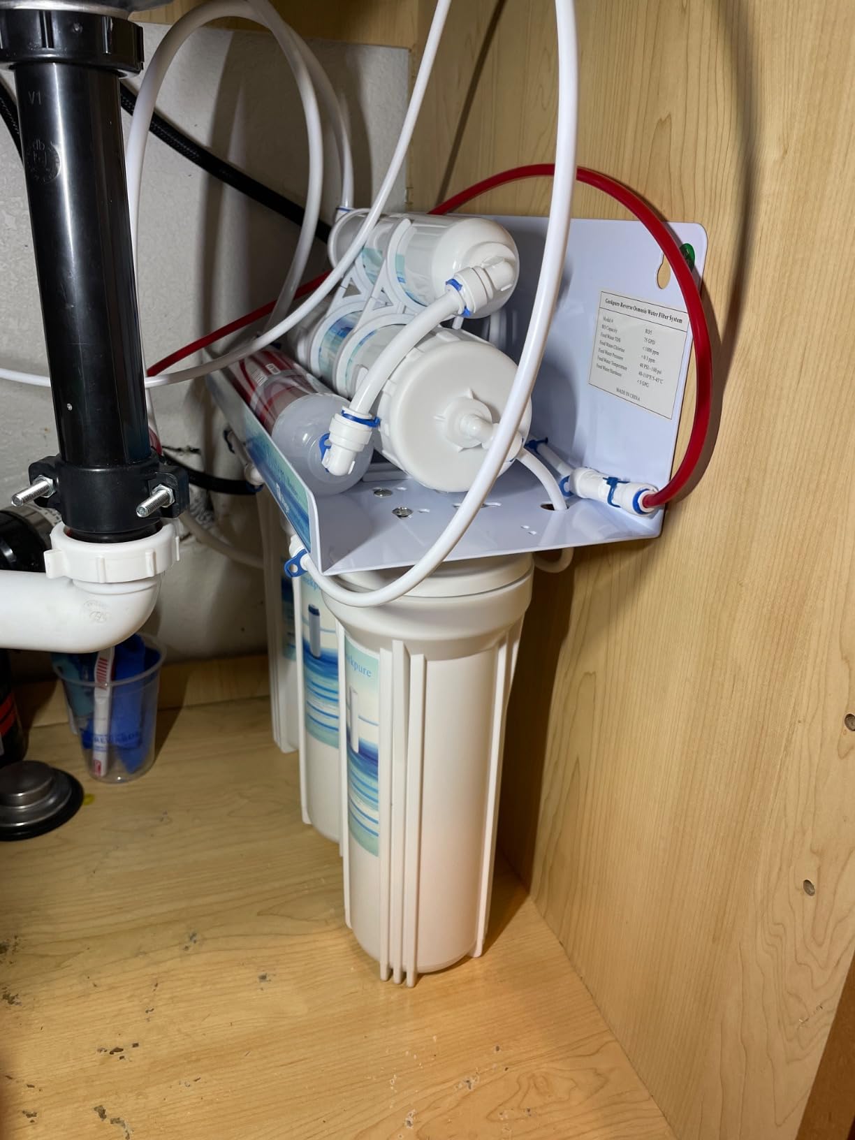 Geekpure 5 Stage Reverse Osmosis RO Drinking Water Filter System-75 GPD customer photo 2