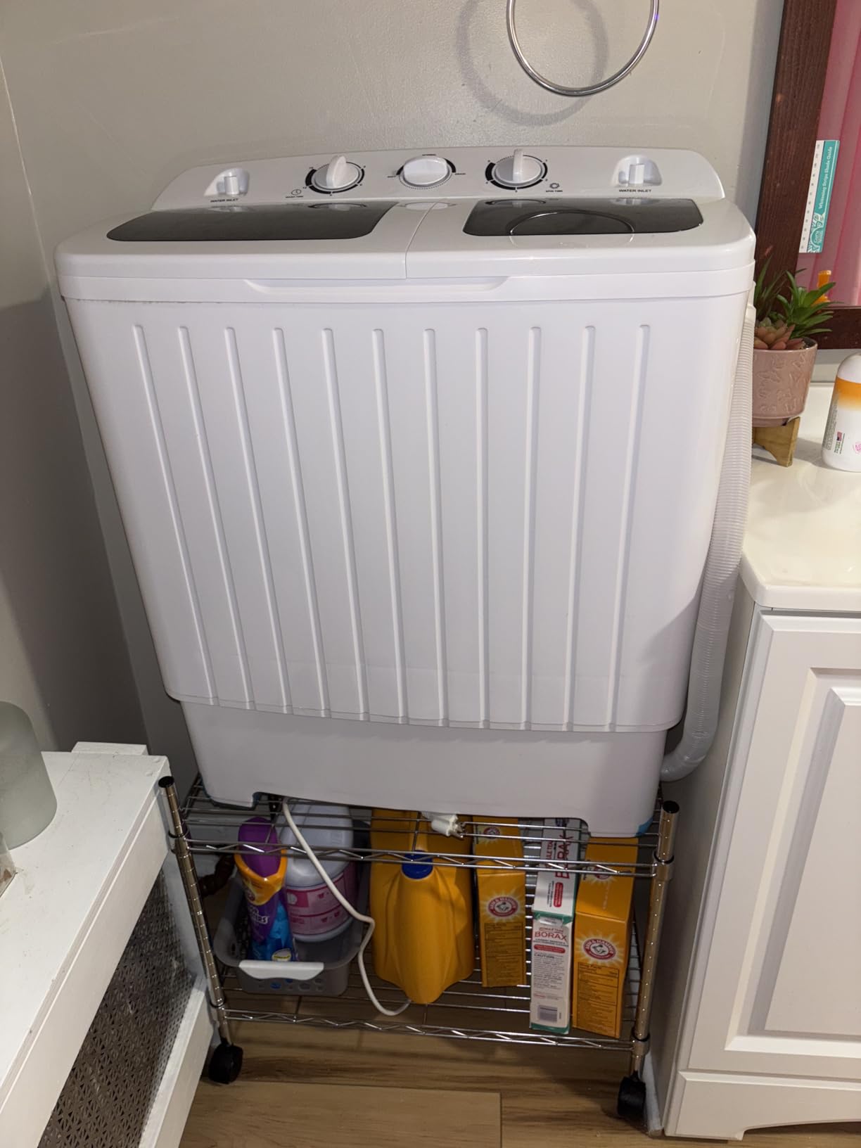 COSTWAY Portable Washing Machine, 12Lbs Washer and 8Lbs Spinner, Blue+White customer photo 1