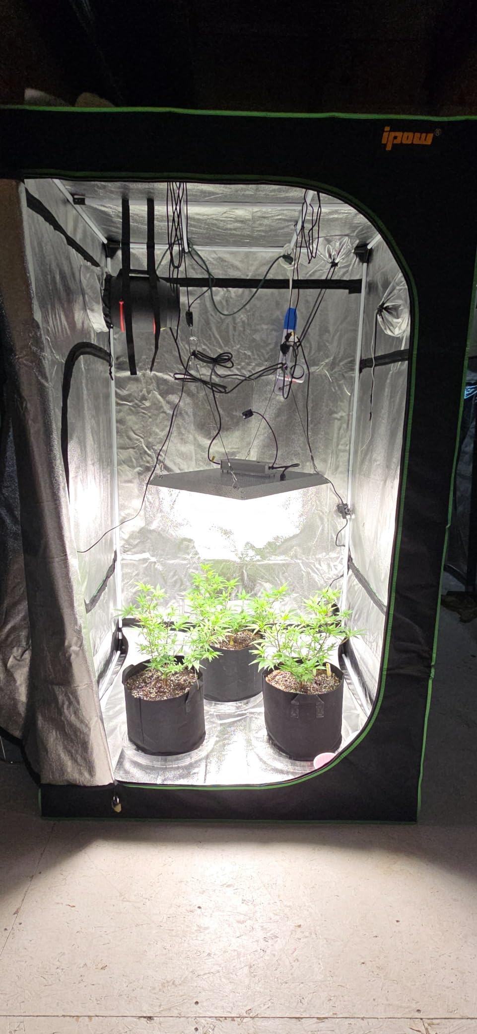 IPOW Grow Tent Kit Complete System 2x2 ft with VS1000 Led Grow Light, 4 Inch 190CFM Inline Fan, Carbon Filter and 8ft Ducting Combo, 24