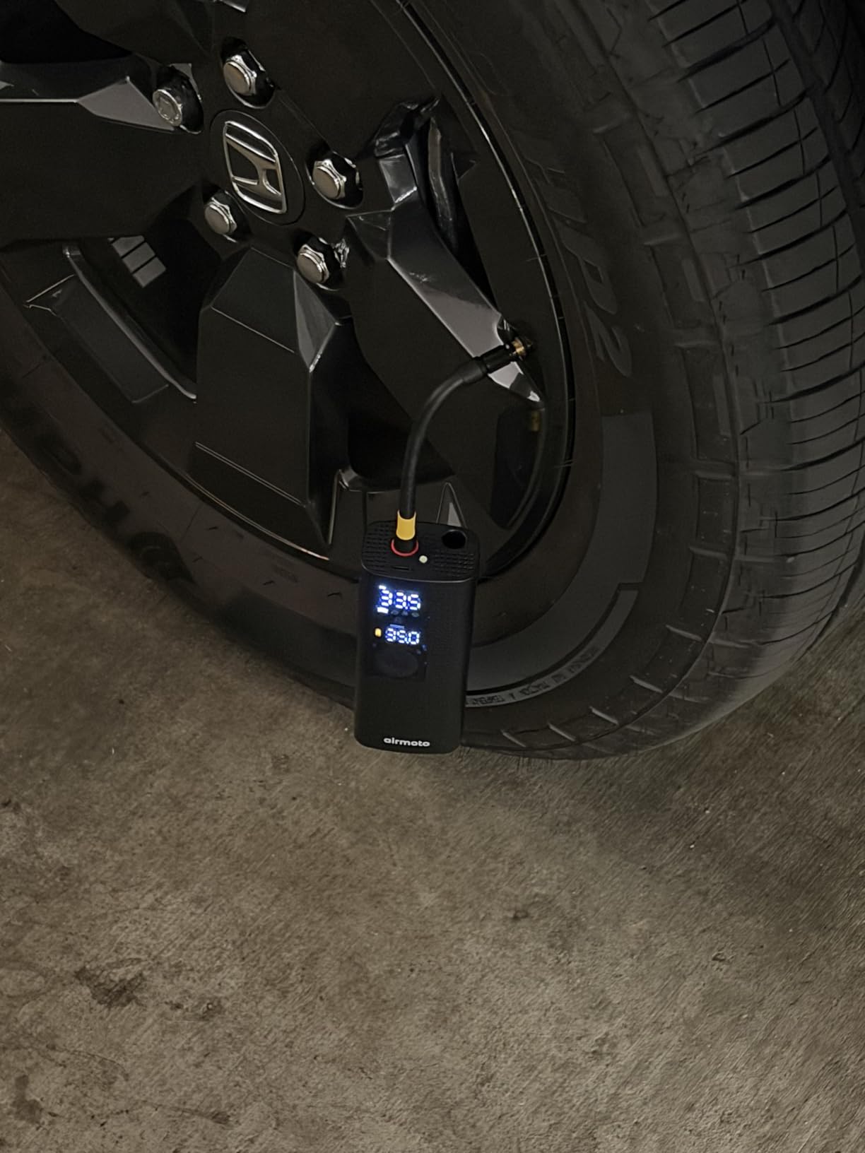 Airmoto Tire Inflator Portable Air Compressor for Cars, Bikes and Bicycles | Cordless Air Pump with Digital Pressure Gauge, Bright LED & Auto Shut-Off, Works on All Tires and Inflatables customer photo 2