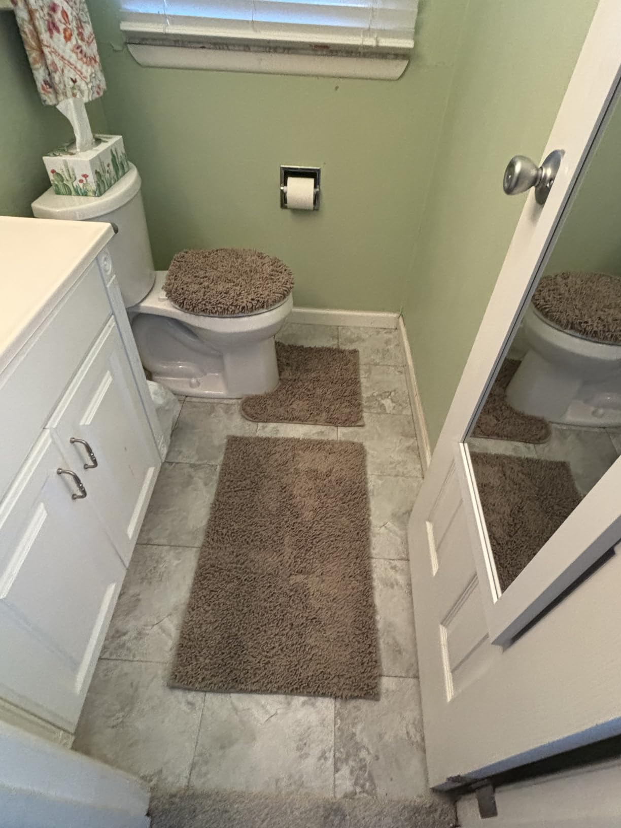 Bathroom Rugs 3 Piece Set, Non Slip Washable Chenille Bath Mat, Sage Green | Soft Plush Microfiber, Absorbent Floor Mat, U Shaped Toilet Mat, Lid Cover, Non-Slip, Machine Wash Dry, Shaggy Shower Rugs customer photo 1