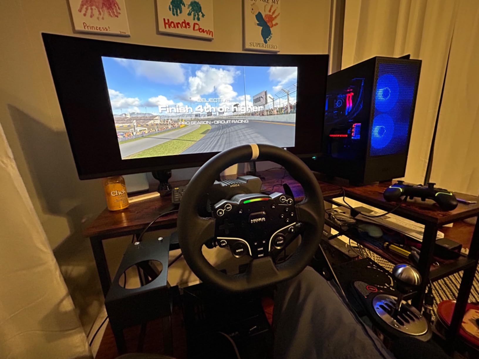 Marada X Frame Steering Wheel Stand Racing Sim Cockpit with Seat Slot customer photo 2