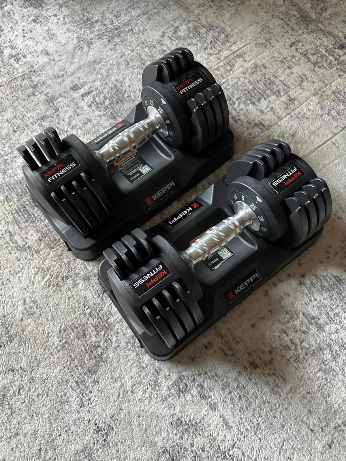 Keppi Adjustable Dumbbells Set-25lb/40lb/55lb/60lb, Anti-Slip Metal Fast Adjust Weight Handle, Exercise & Fitness for Full Body Workout - Adjustable Dumbbell Series customer photo 2