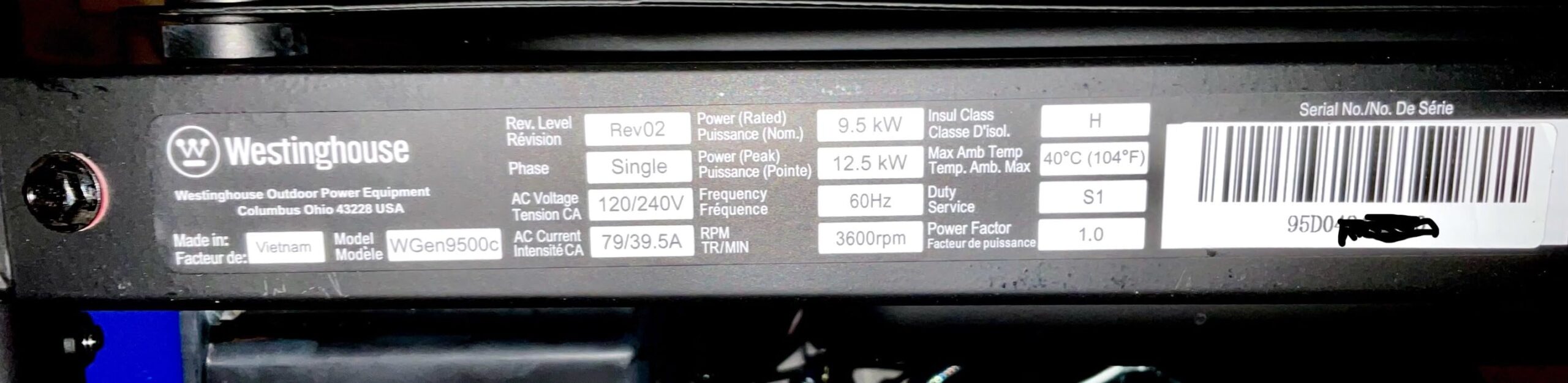 Westinghouse 12500 Peak Watt Home Backup Portable Generator, Remote Electric Start with Auto Choke, Transfer Switch Ready, Gas Powered, CO Sensor customer photo 2