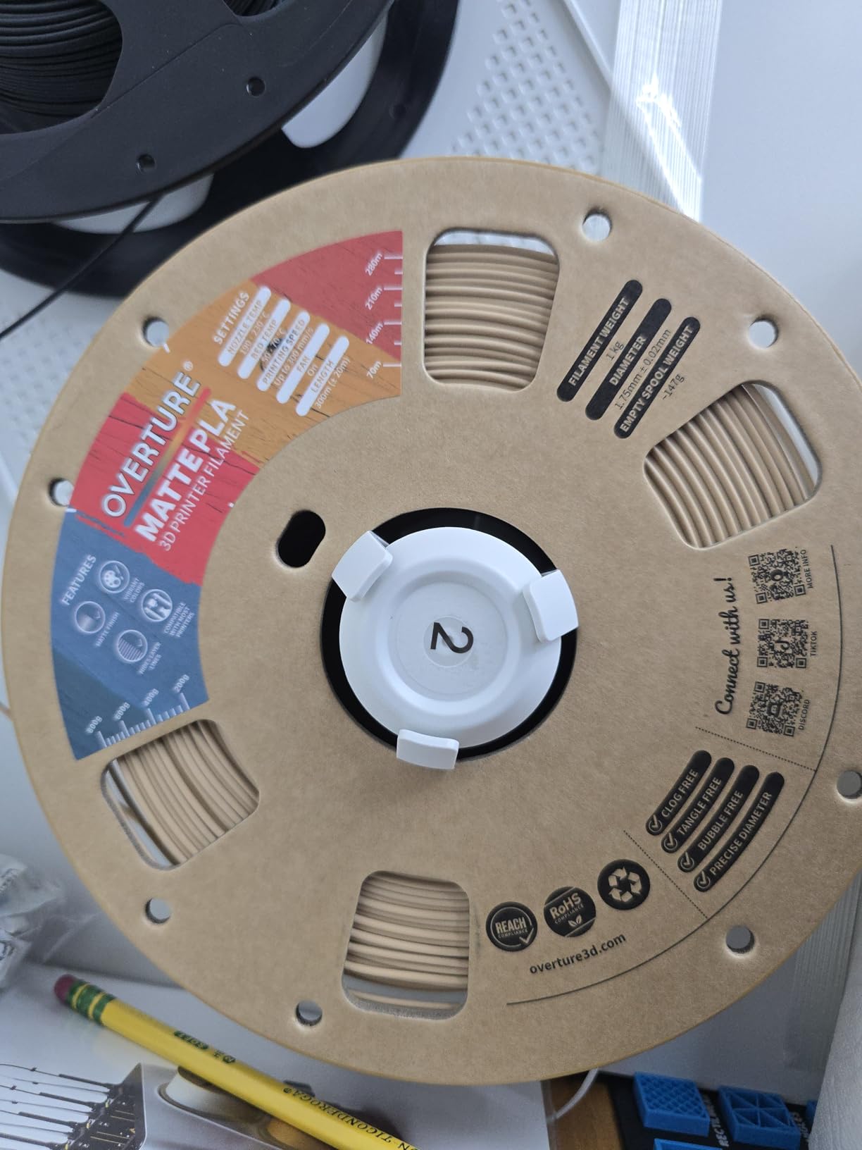 OVERTURE ASA Filament 1.75mm, UV & Weather Resistant, 1kg Black customer photo 1