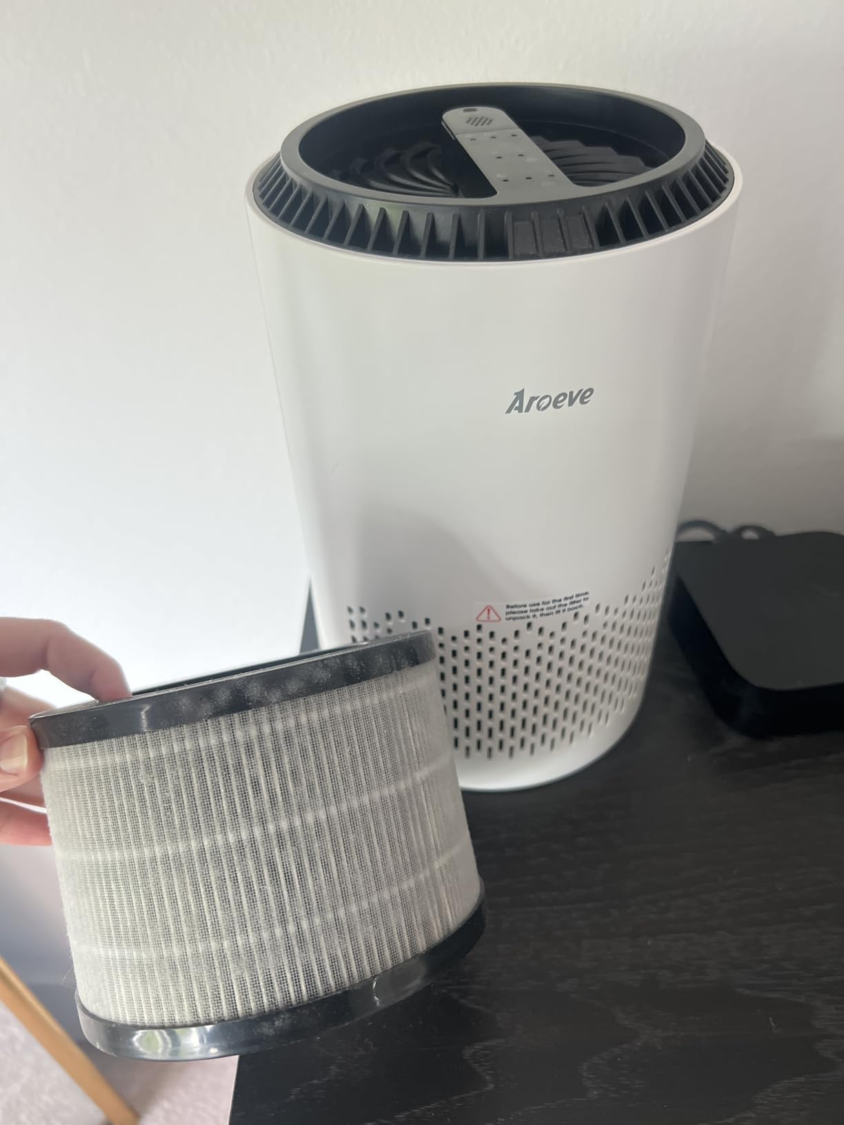 AROEVE Air Purifiers for Bedroom with Sleep Mode Speed Control-MK01A(Black) customer photo 2