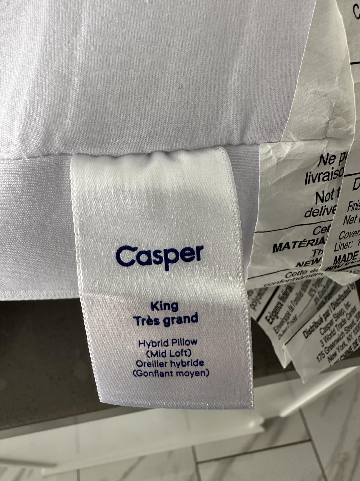 Casper Hybrid Pillow for Sleeping, Standard, White customer photo 2