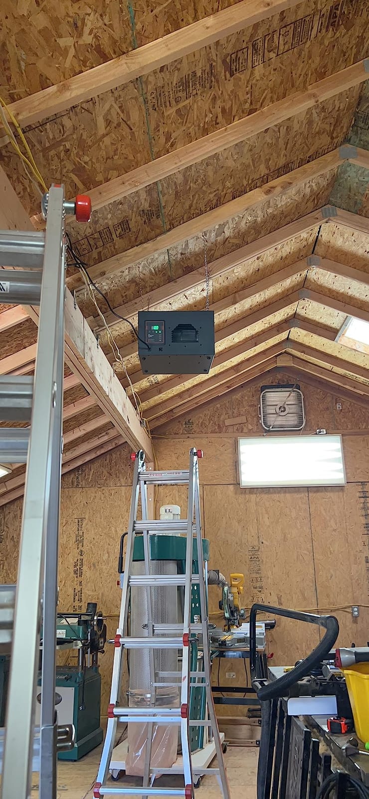 PURISYSTEMS Air Filtration System 3-Speed Remote, Built-in Ionizer, PuriCare 500IG Hanging Air Filter w/RF Remote for Woodworking, Garage and Shop Dust Collector, up to 500 sq. ft (350/450/500 CFM) customer photo 1