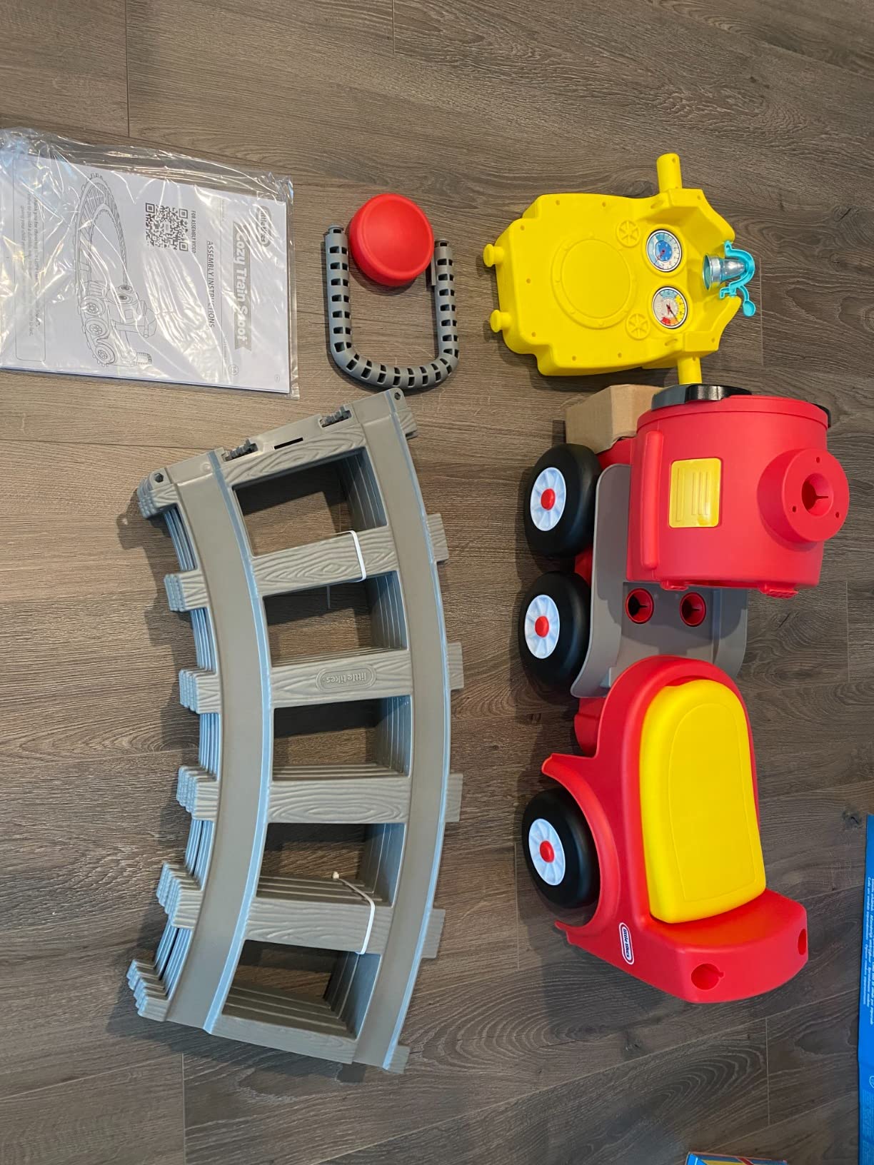 Little Tikes® Cozy Train Scoot Ride-On with Track, Under Seat Storage and Working Bell for Indoor & Outdoor Train Themed Play for Preschool Kids, Boys, Girls Ages 1-5 Years customer photo 1