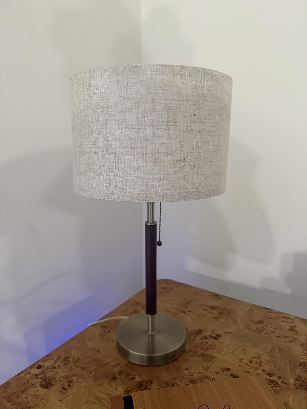 EDISHINE Mid Century Table Lamp, Bedside Lamp with Pull Chain Switch, E26 | 21.65