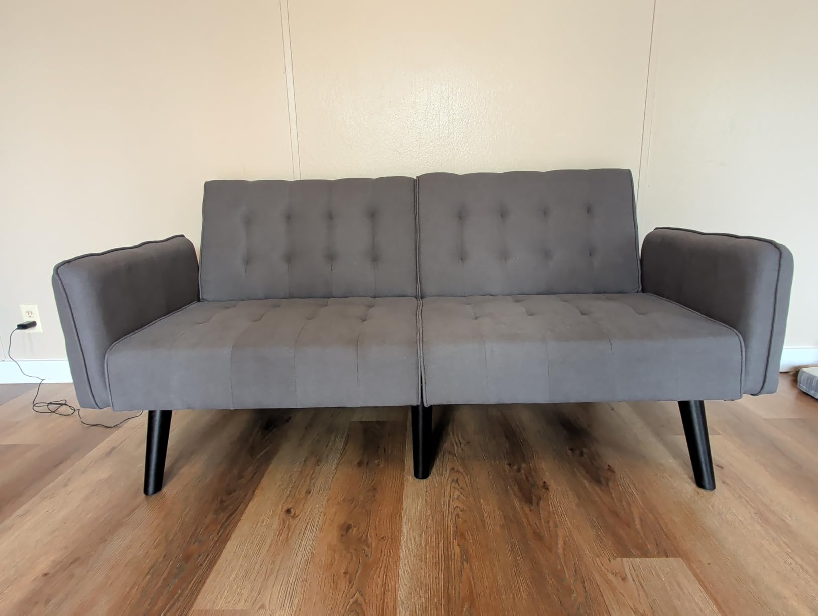 65'' Convertible Futon Sofa Bed with USB, Small Couch for Living Room customer photo 2