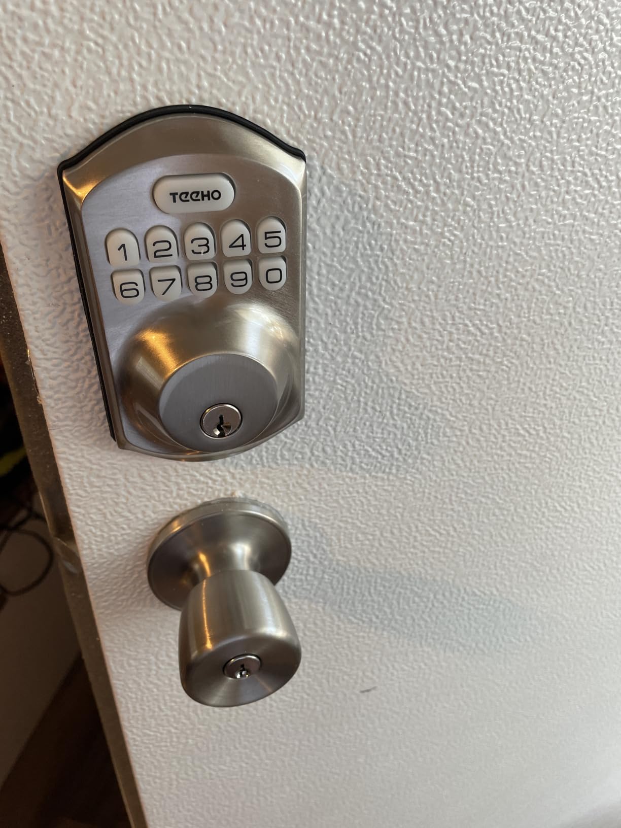 TEEHO TE001 Keyless Entry Deadbolt with Keypad for Front Door, Satin Nickel customer photo 1